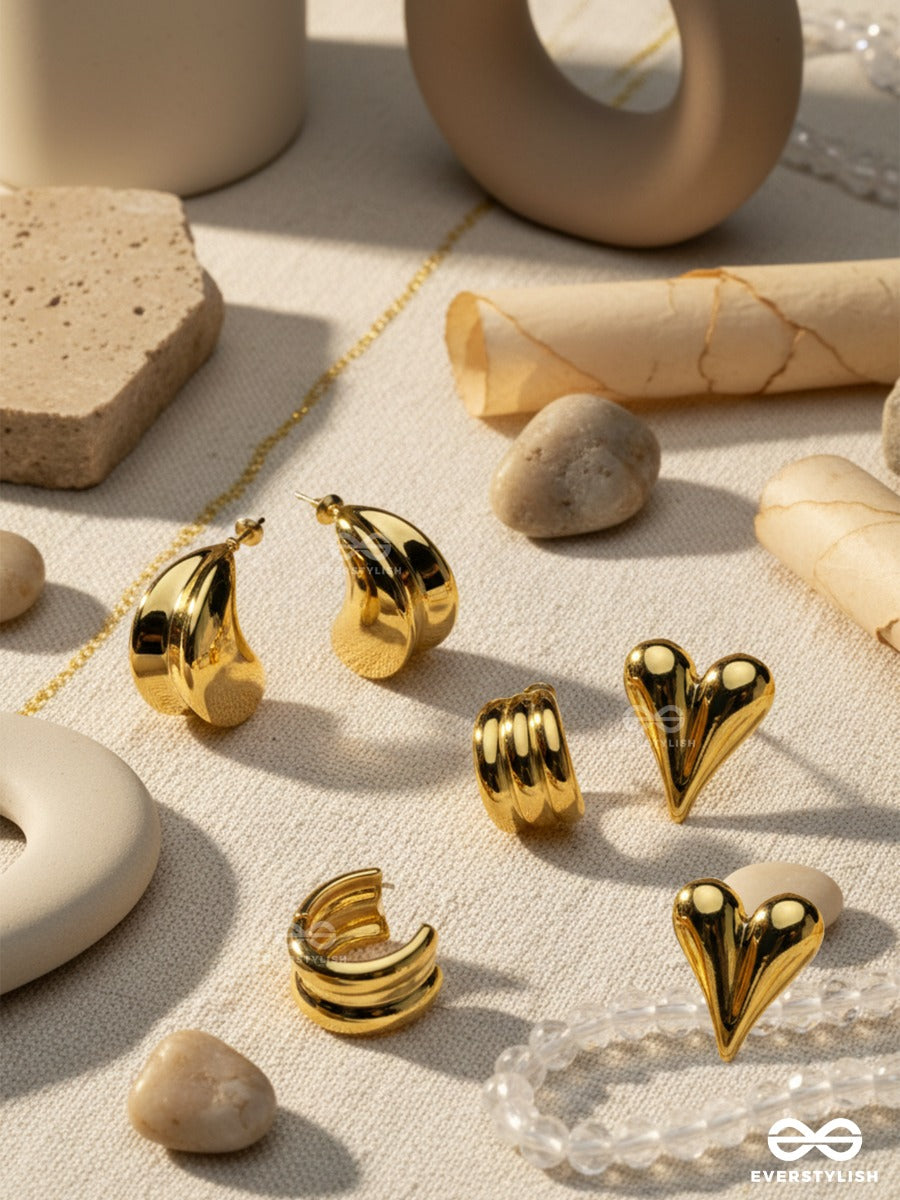 Bold In Love - Gold Hoop & Heart Set