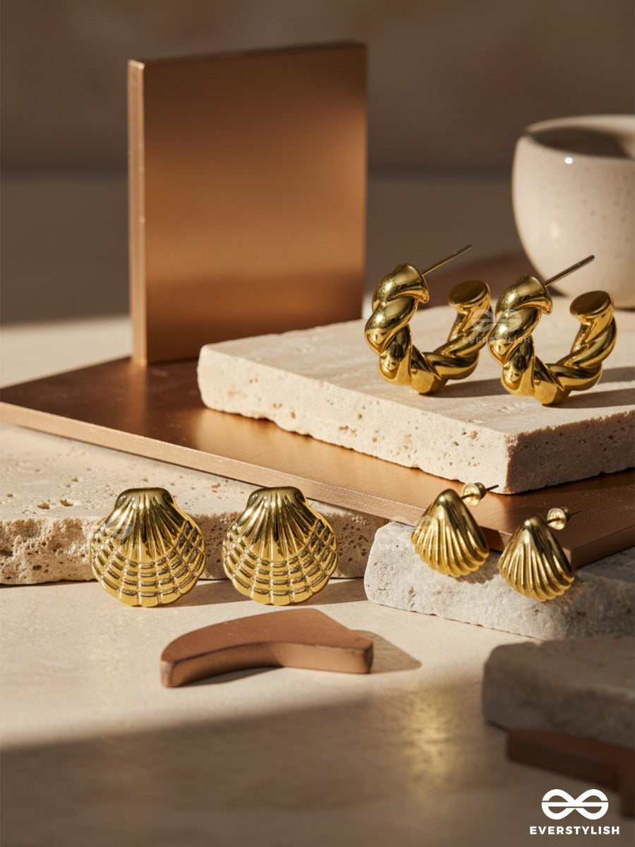 Sea Icon - Hoop & Shell Earrings Set