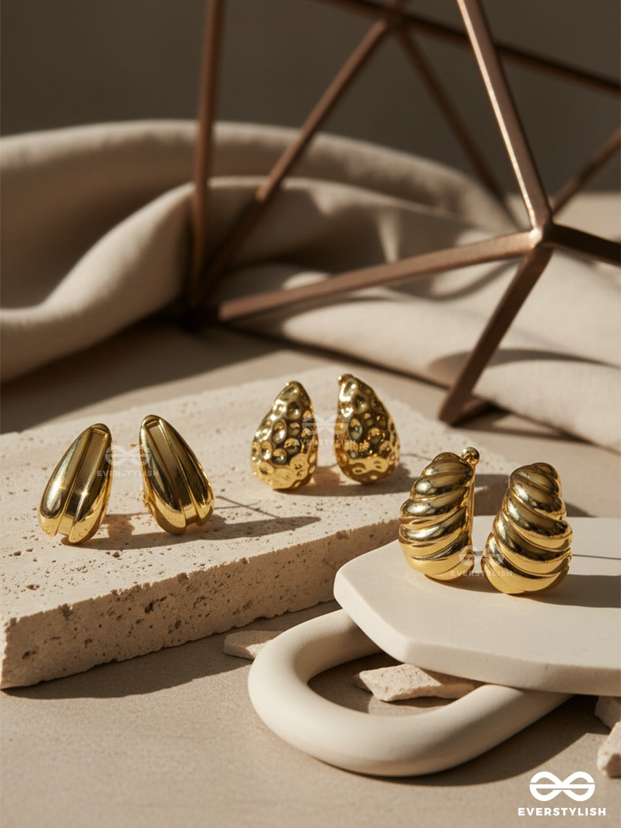 Power Drip - Sculpted Stud Earrings
