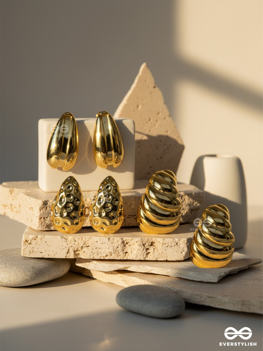 Power Drip - Sculpted Stud Earrings