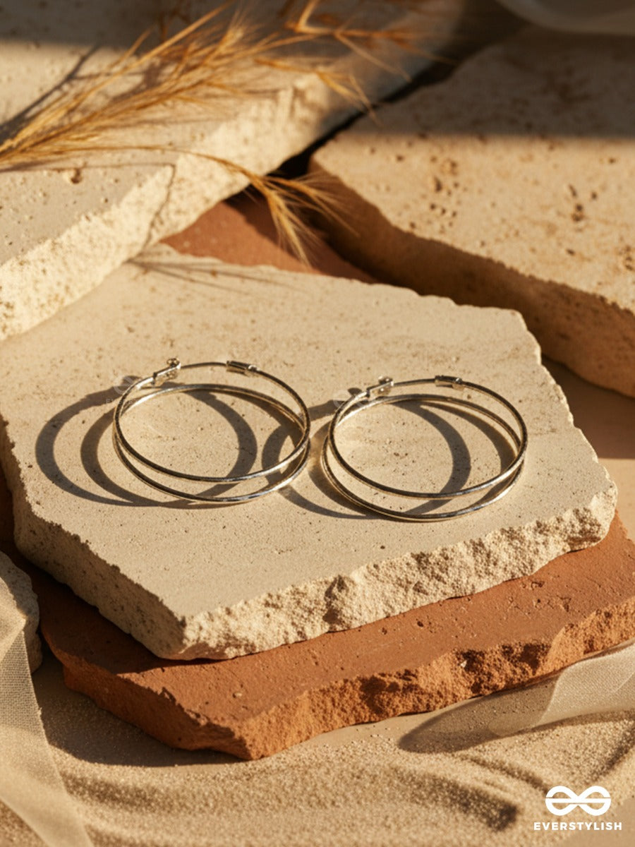 Double Take - Silver Hoop Earrings