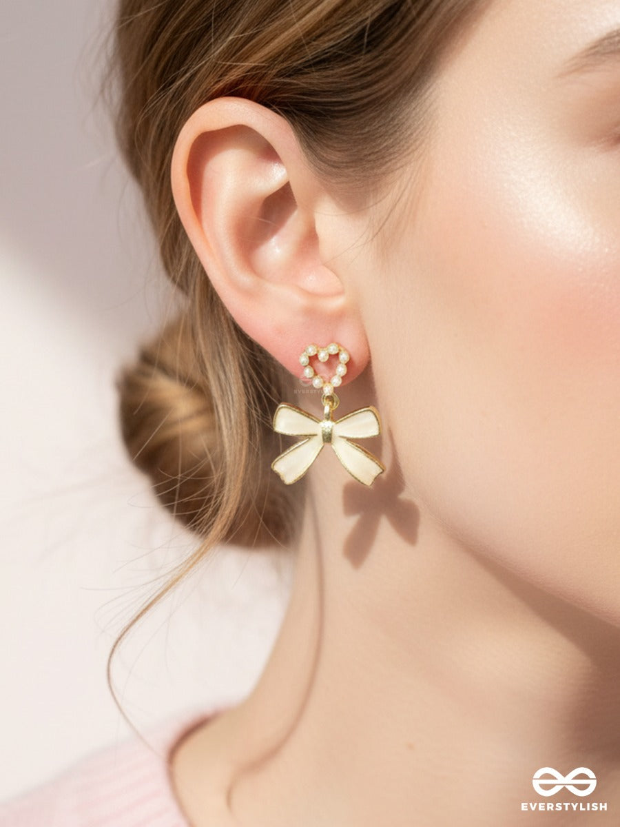 Golden Tie - Statement Bow Earrings