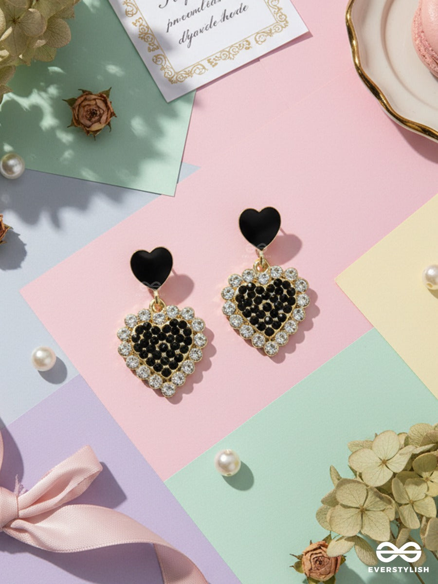 Heart Of Night - Crystal Drop Earrings