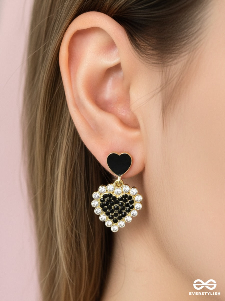 Heart Of Night - Crystal Drop Earrings