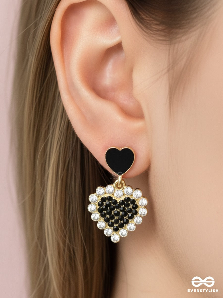 Heart Of Night - Crystal Drop Earrings