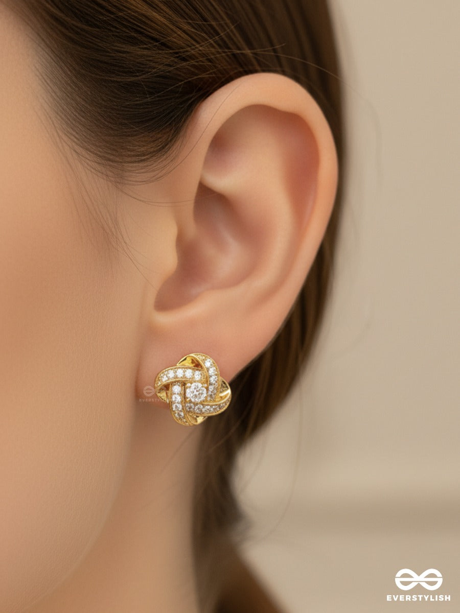 Gilded Rosette - Crystal Stud Earrings