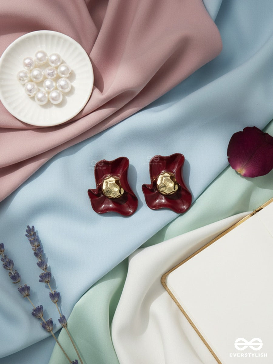 Merlot Muse - Sculpted Stud Earrings