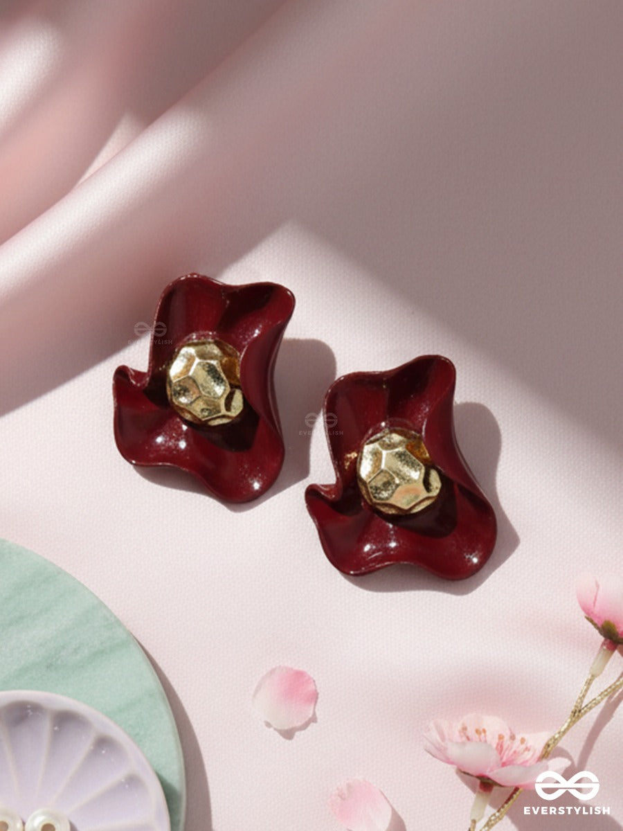 Merlot Muse - Sculpted Stud Earrings