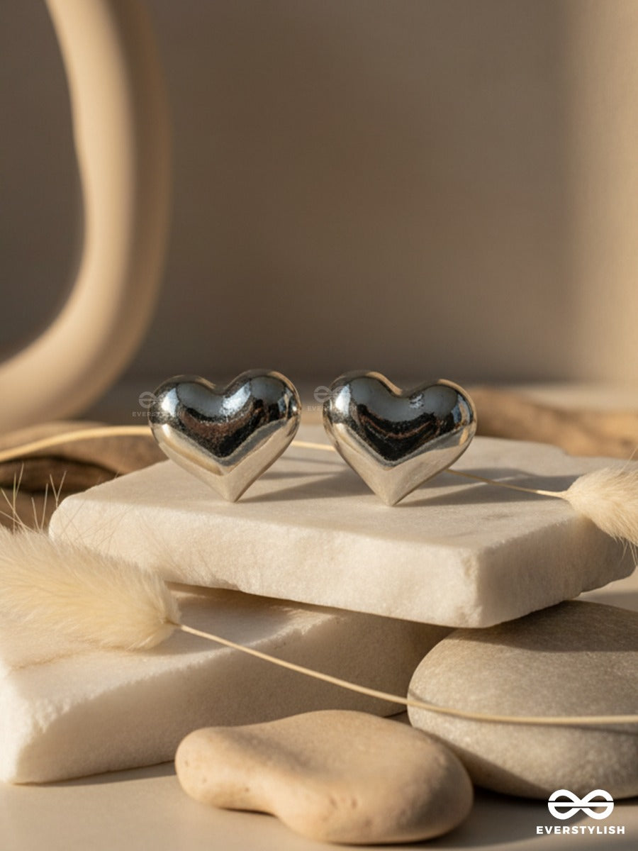 Platinum Crush - Heart Stud Earrings