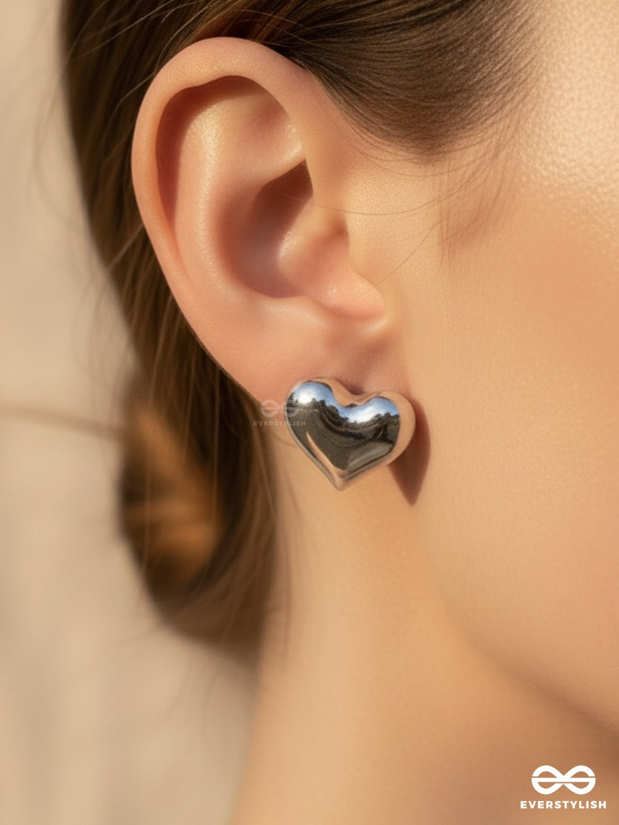 Platinum Crush - Heart Stud Earrings