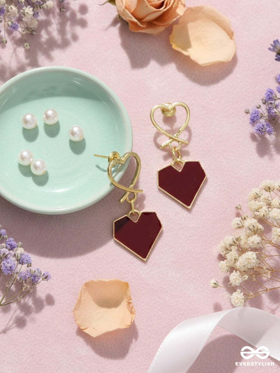 Locked In Love - Heart Drop Earrings