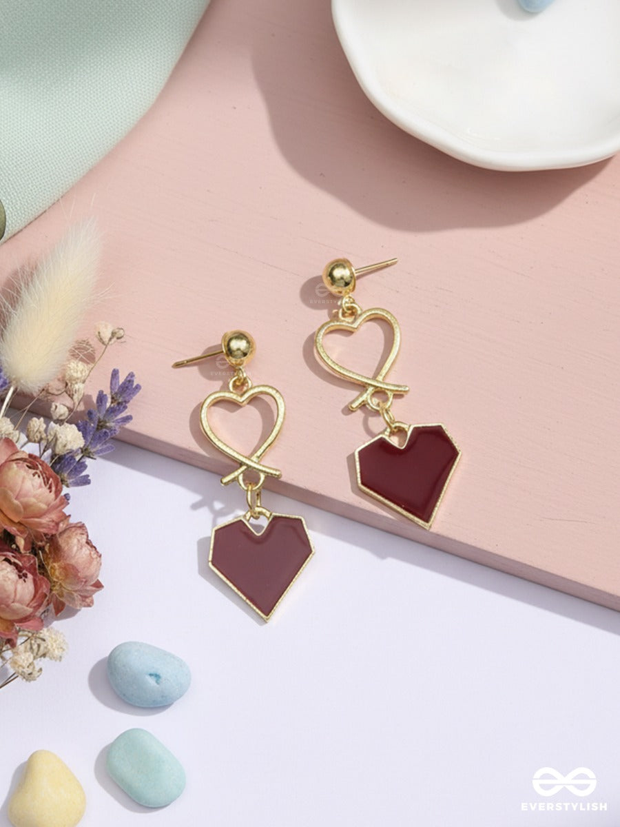 Locked In Love - Heart Drop Earrings