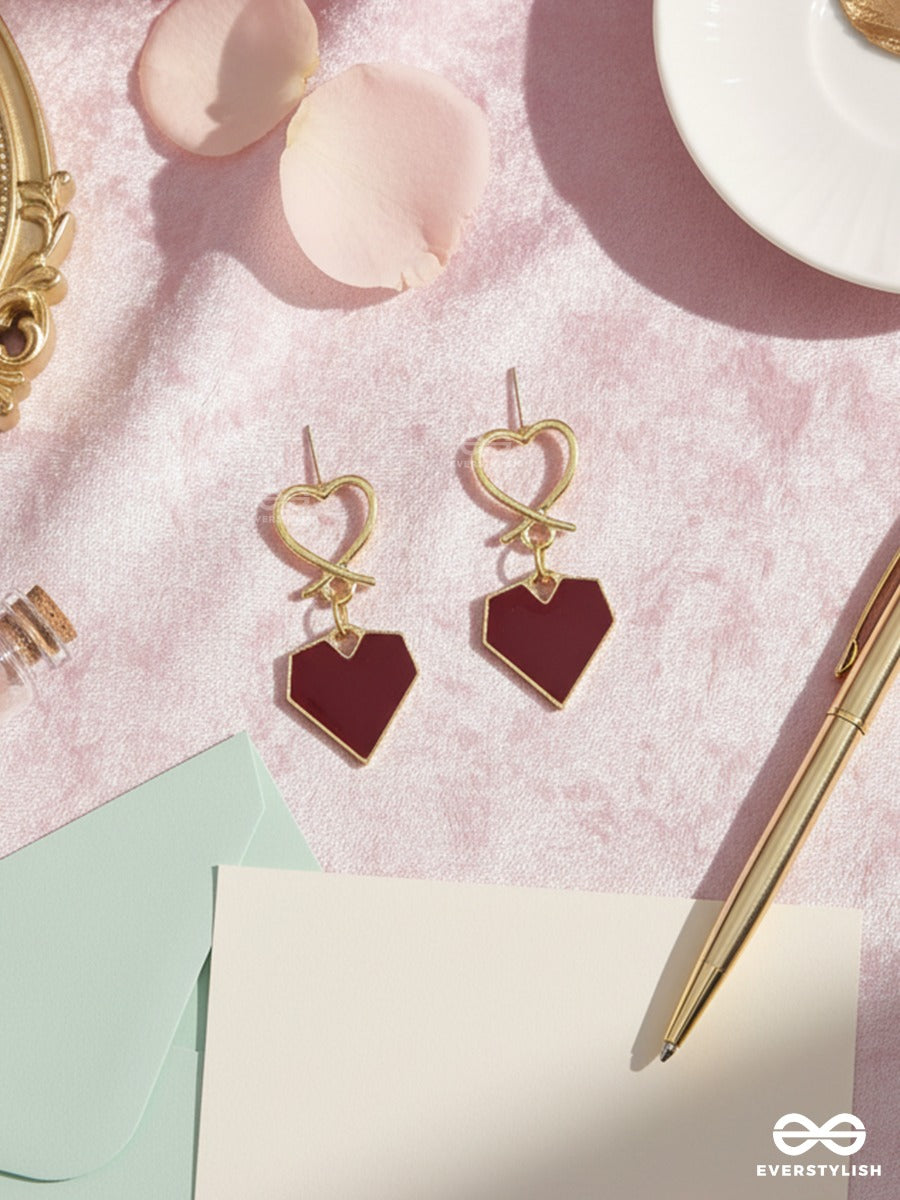 Locked In Love - Heart Drop Earrings