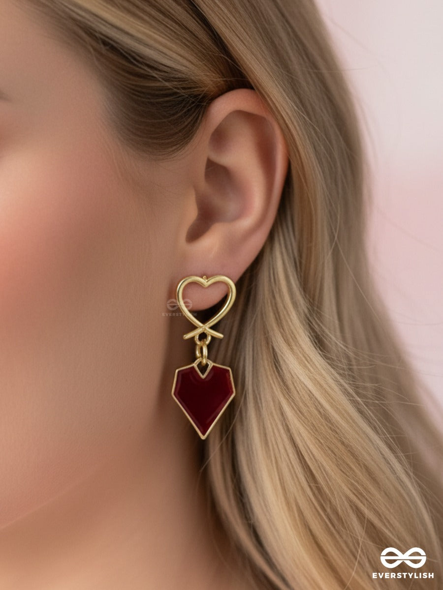 Locked In Love - Heart Drop Earrings
