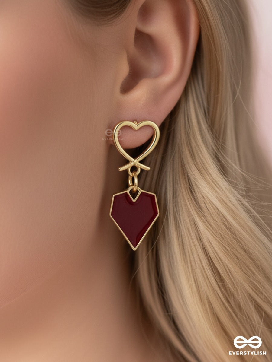 Locked In Love - Heart Drop Earrings