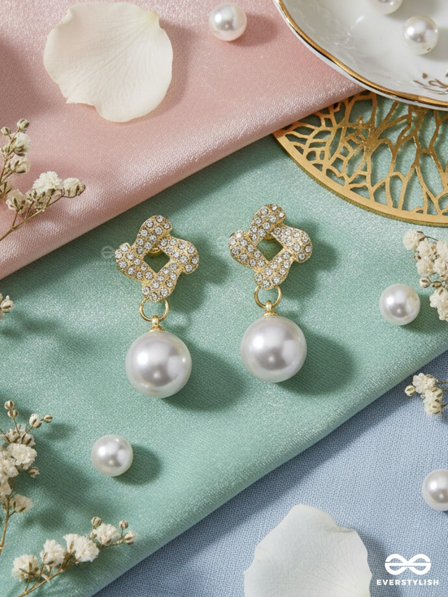 Quatre Shimmer - Pearl Drop Earrings