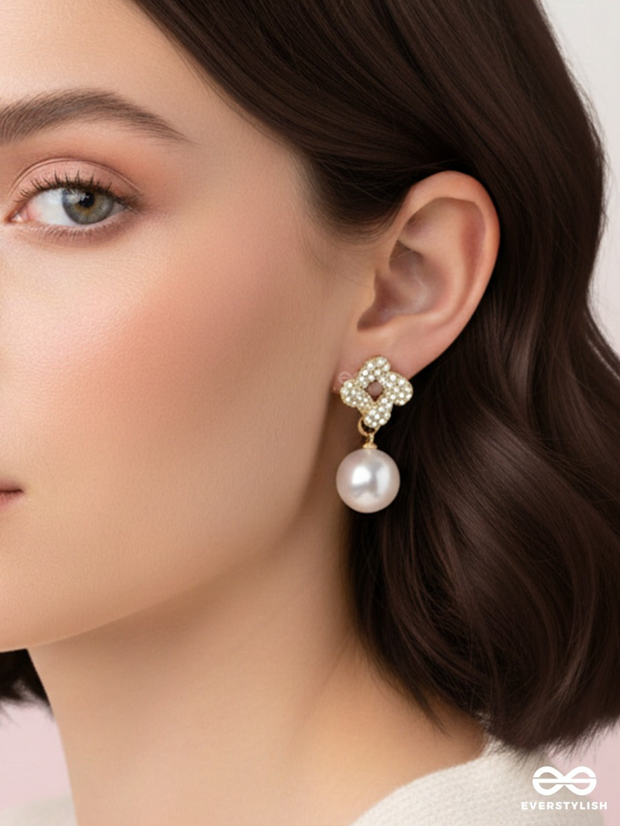 Quatre Shimmer - Pearl Drop Earrings