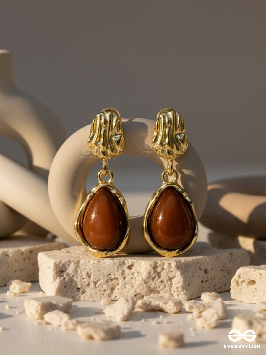Amber Reign - Golden Drop Earrings