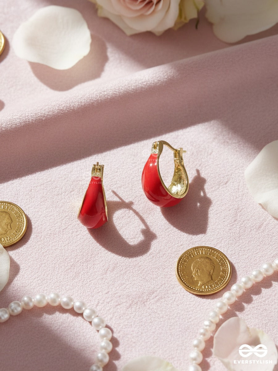 Scarlet Swerve - Golden Hoop Earrings