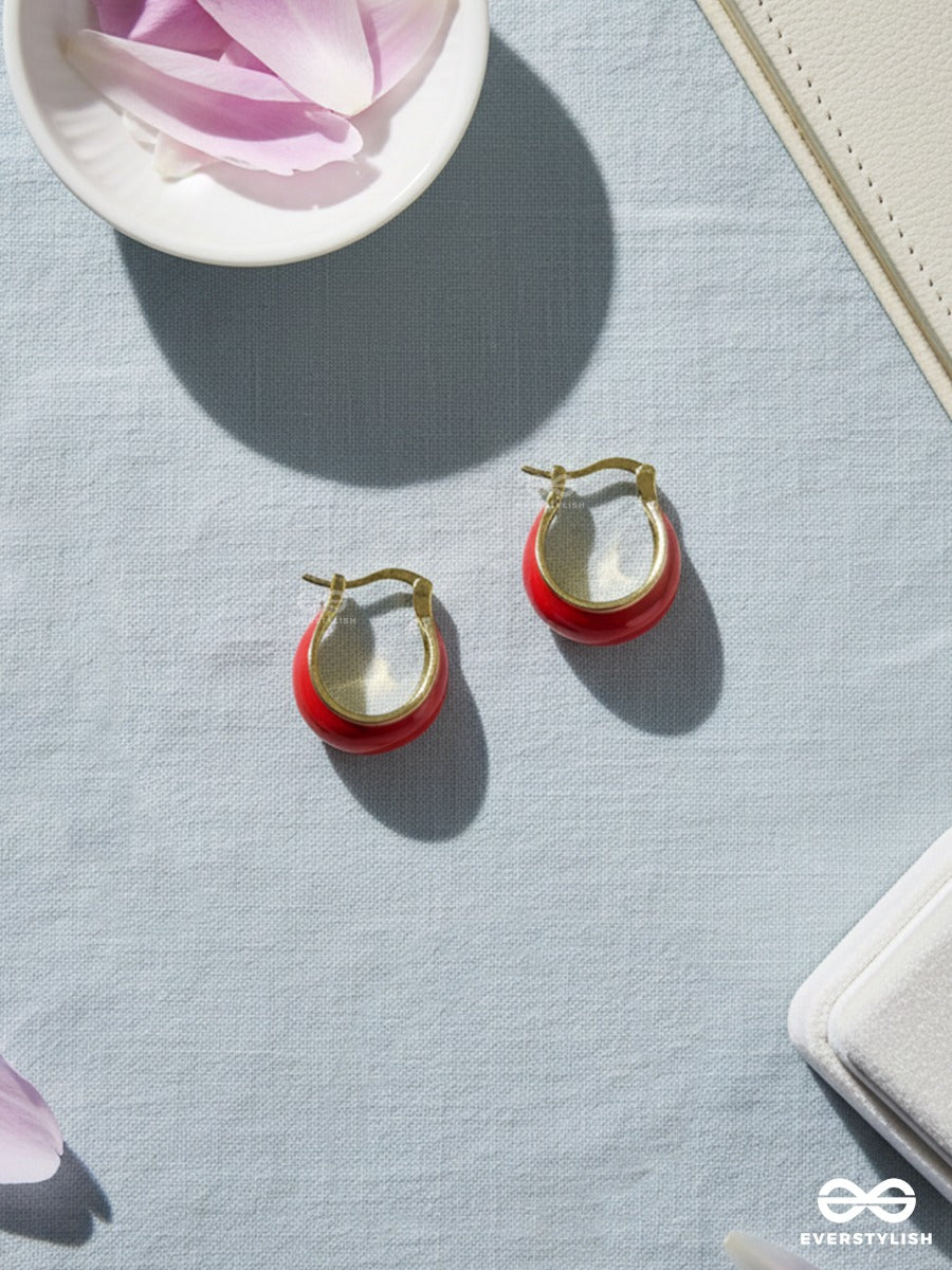 Scarlet Swerve - Golden Hoop Earrings