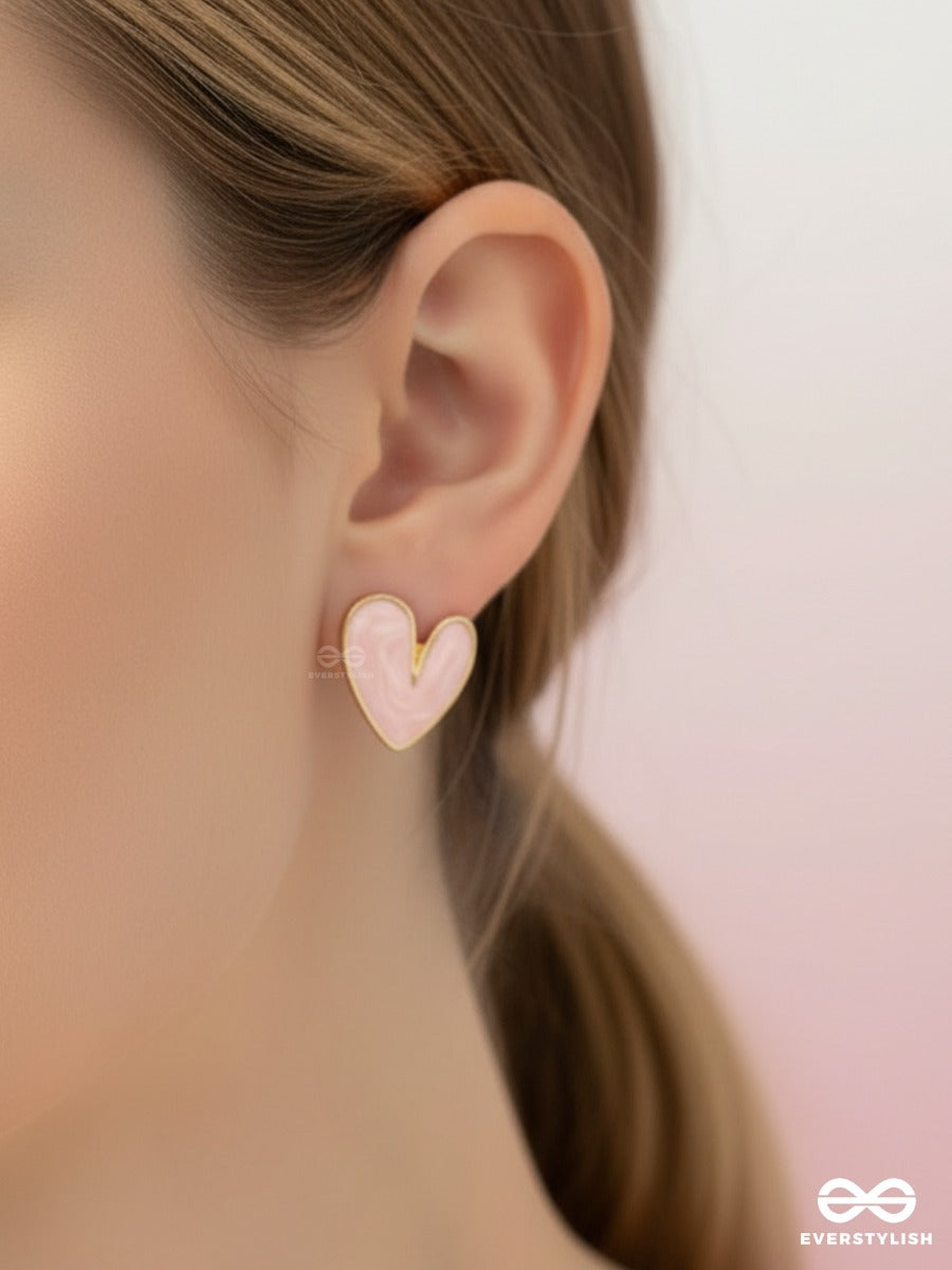 Cupid Blush - Heart Stud Earrings
