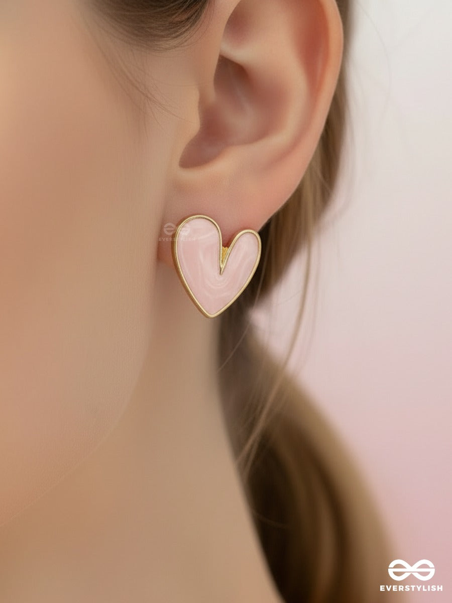 Cupid Blush - Heart Stud Earrings