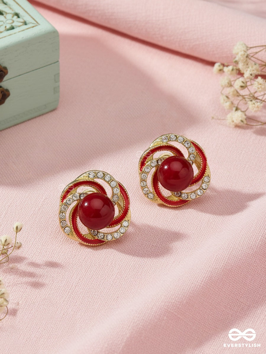 Scarlet Regent - Swirl Stud Earrings
