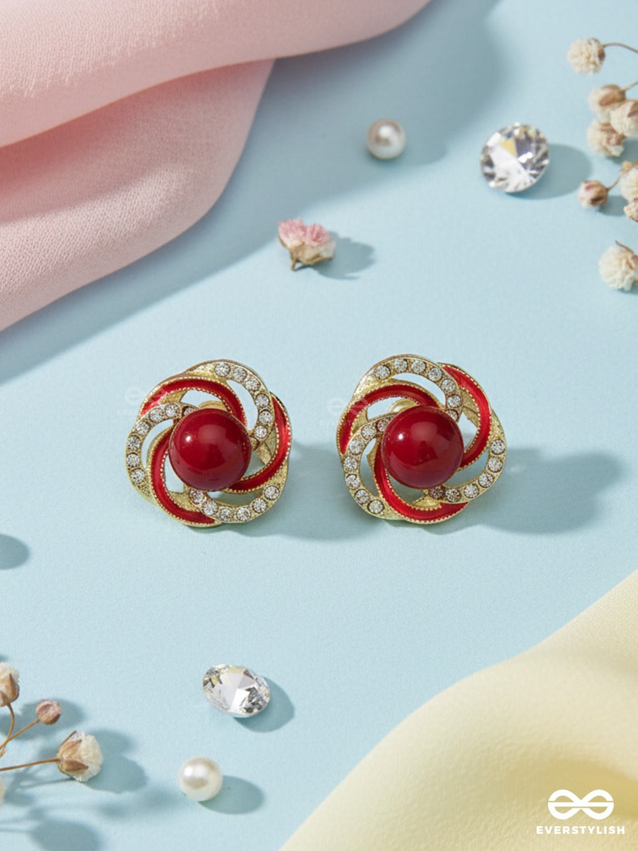 Scarlet Regent - Swirl Stud Earrings