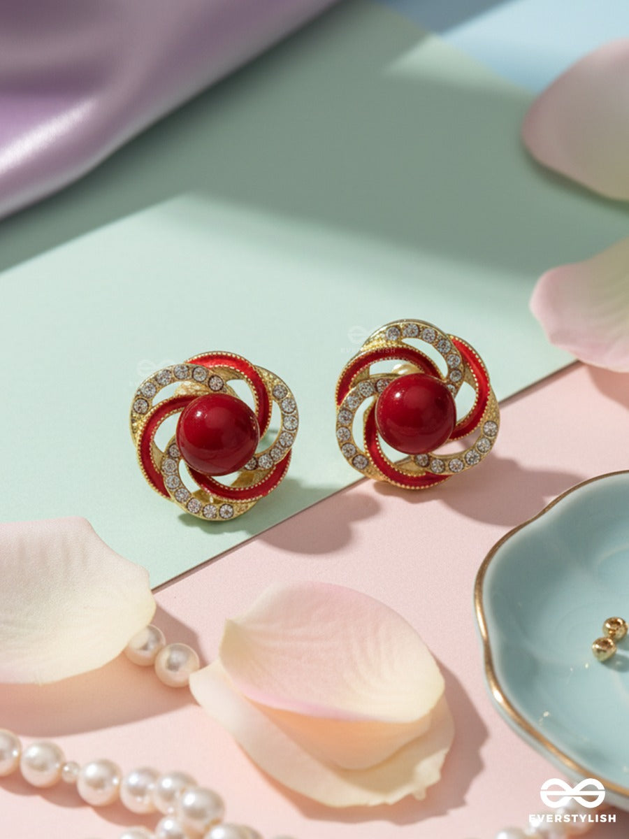 Scarlet Regent - Swirl Stud Earrings
