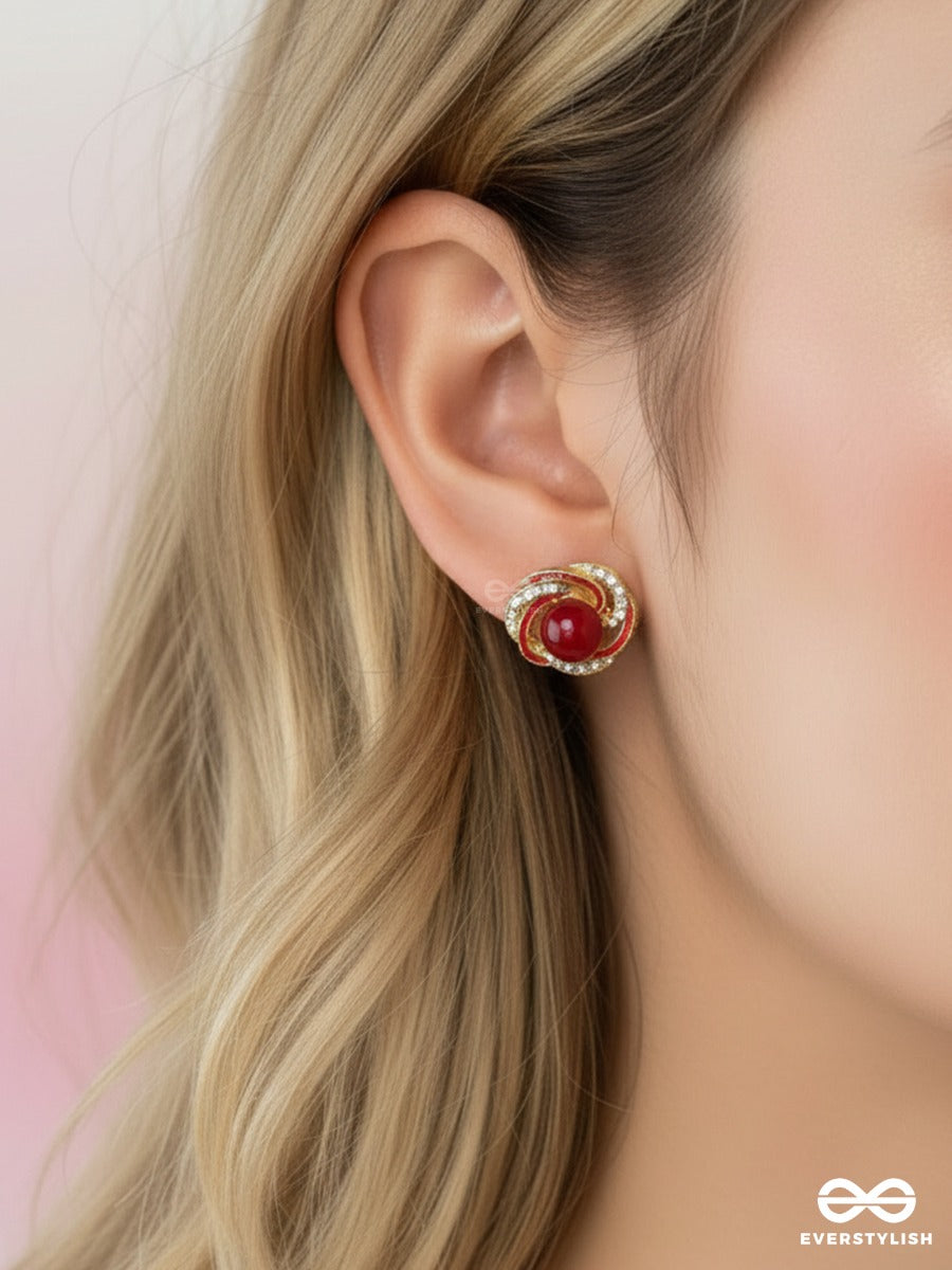 Scarlet Regent - Swirl Stud Earrings