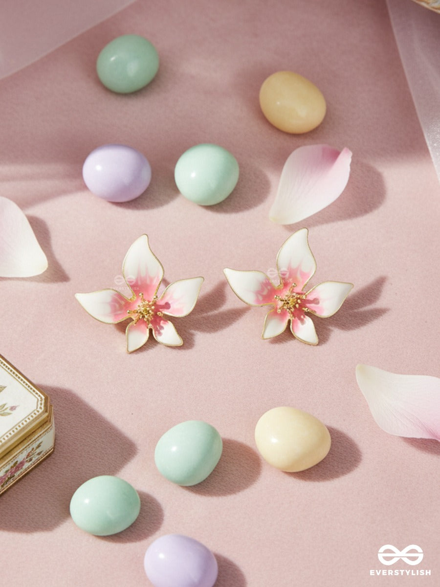 Blush Orchid - Floral Stud Earrings