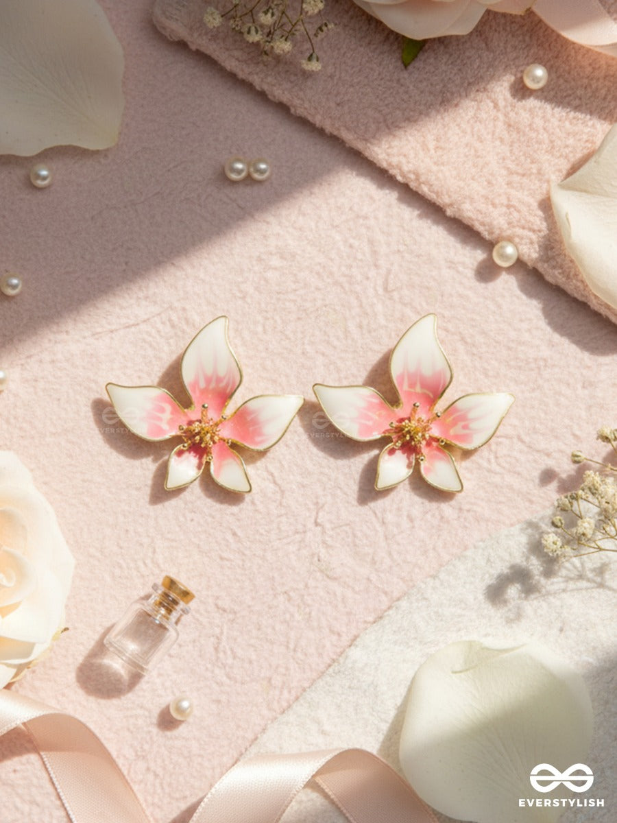 Blush Orchid - Floral Stud Earrings