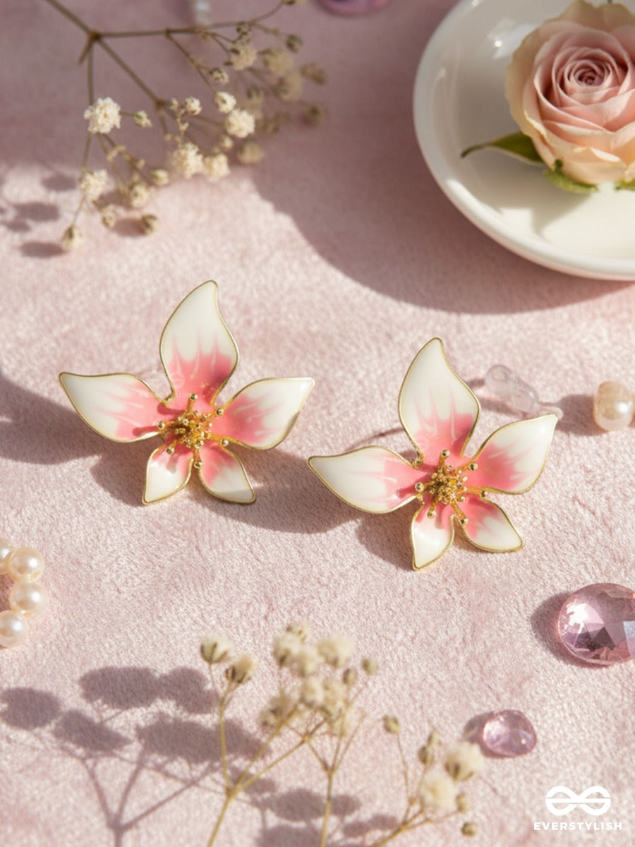 Blush Orchid - Floral Stud Earrings