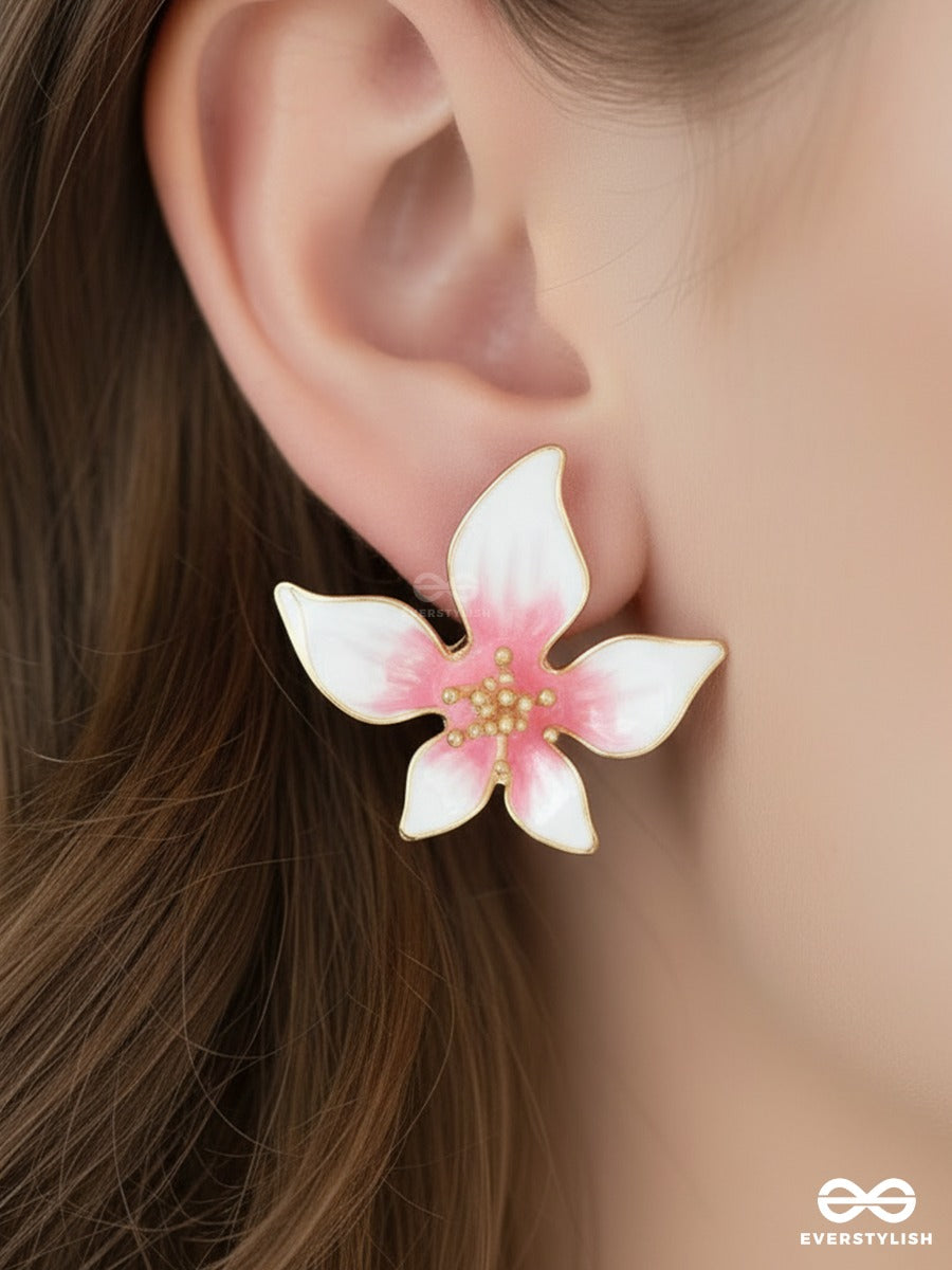 Blush Orchid - Floral Stud Earrings
