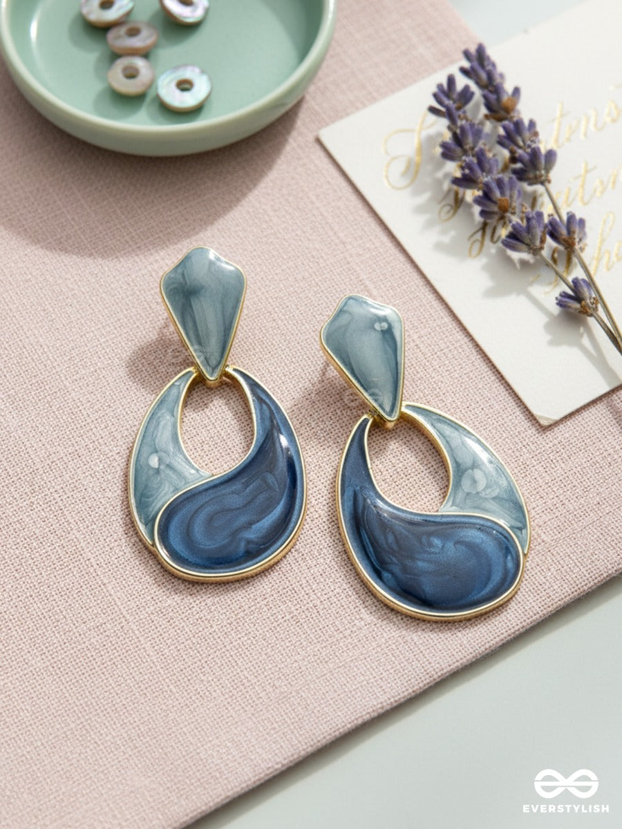 Indigo Flow - Statement Drop Earrings