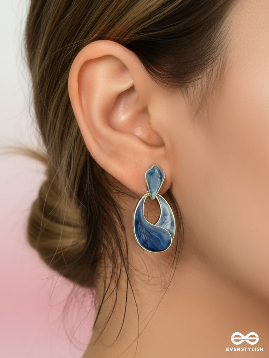 Indigo Flow - Statement Drop Earrings