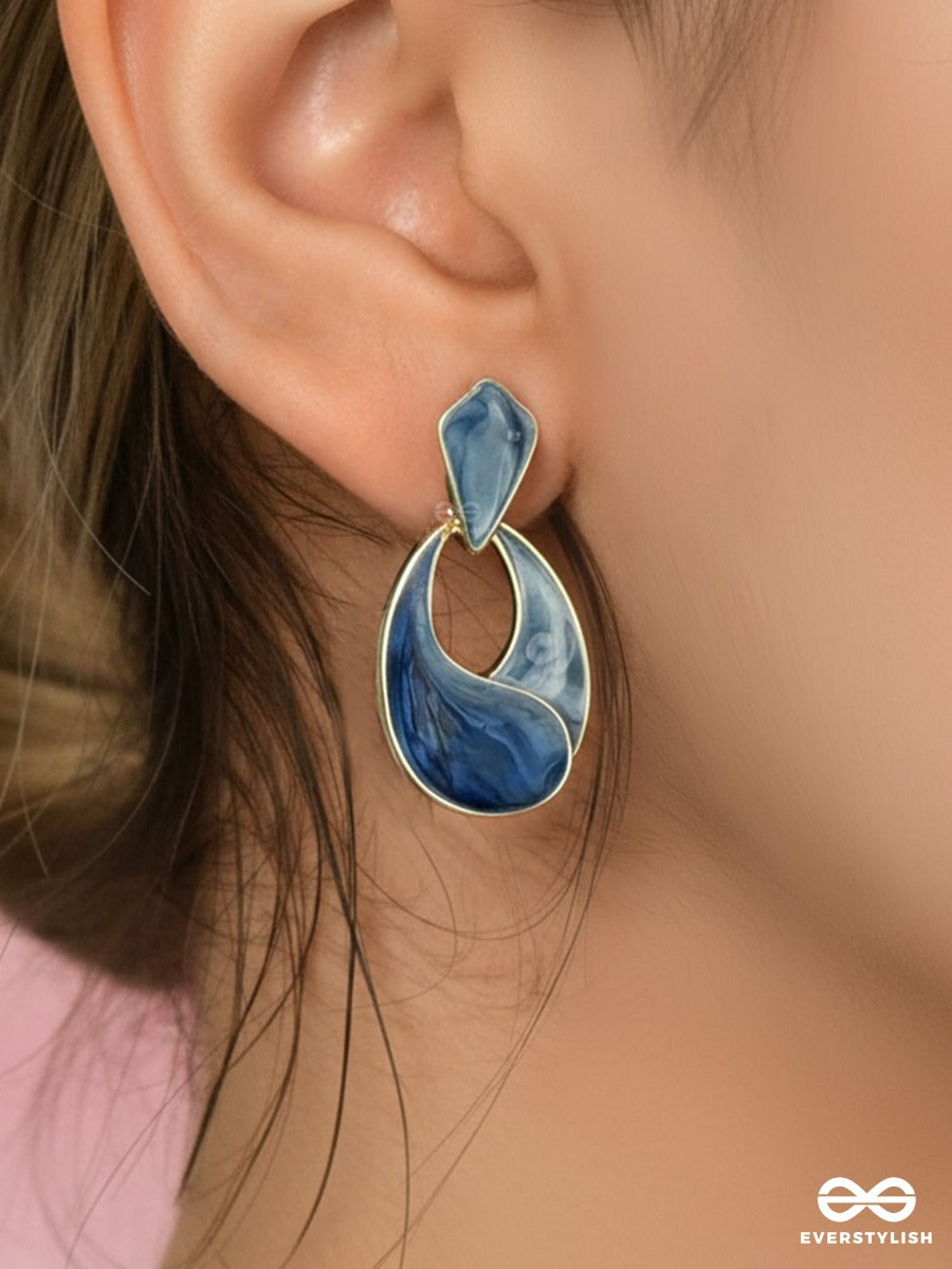 Indigo Flow - Statement Drop Earrings
