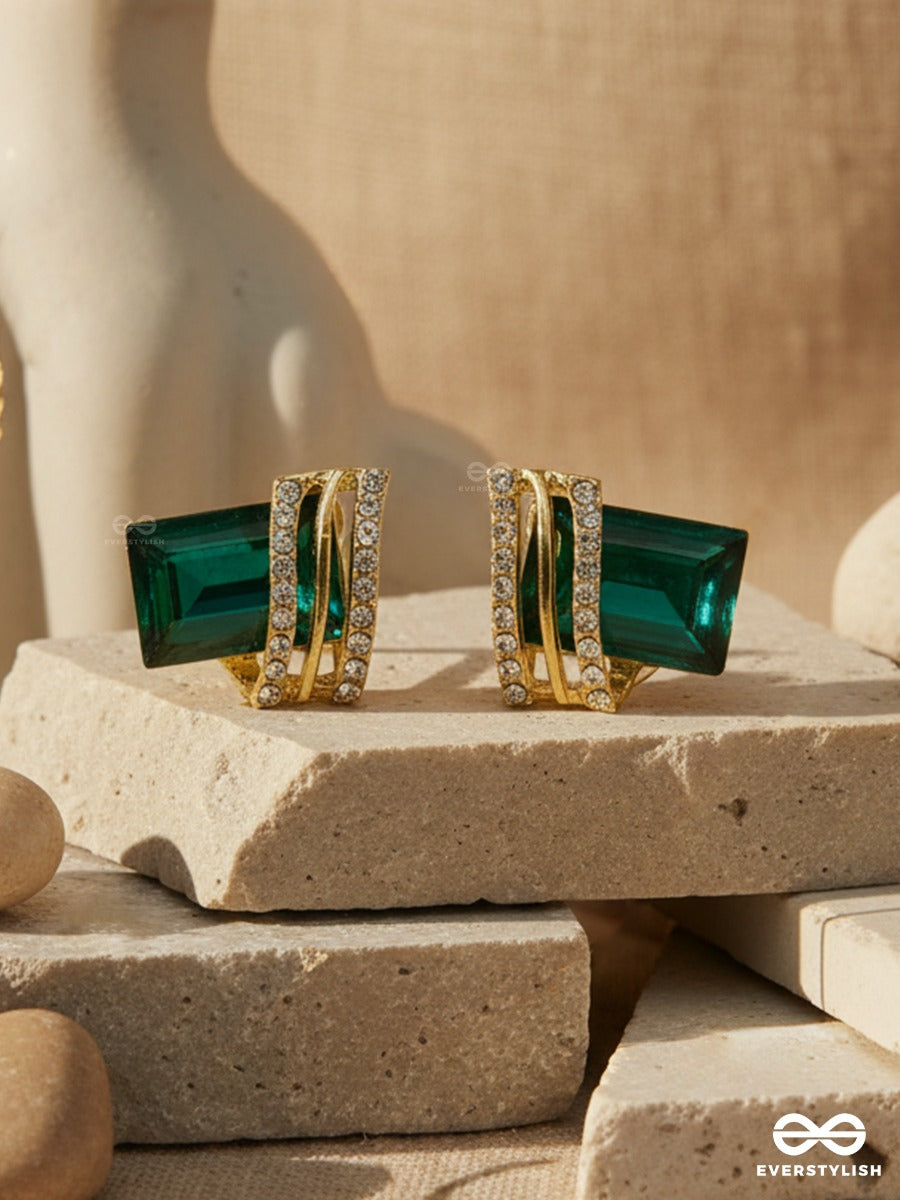 Emerald Empress - Glam Statement Earrings