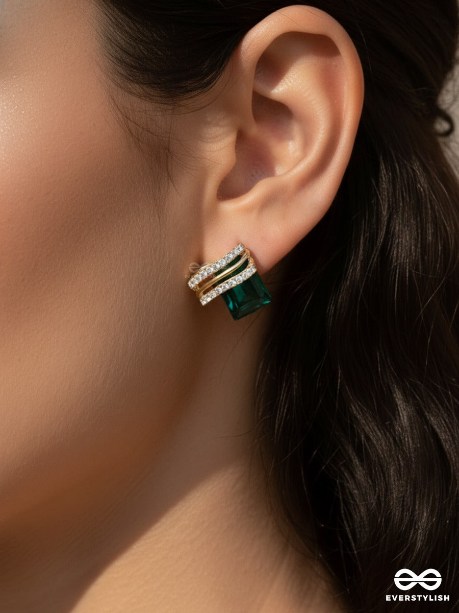 Emerald Empress - Glam Statement Earrings