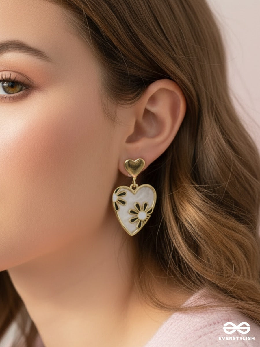 Love Garden - Floral Heart Studs