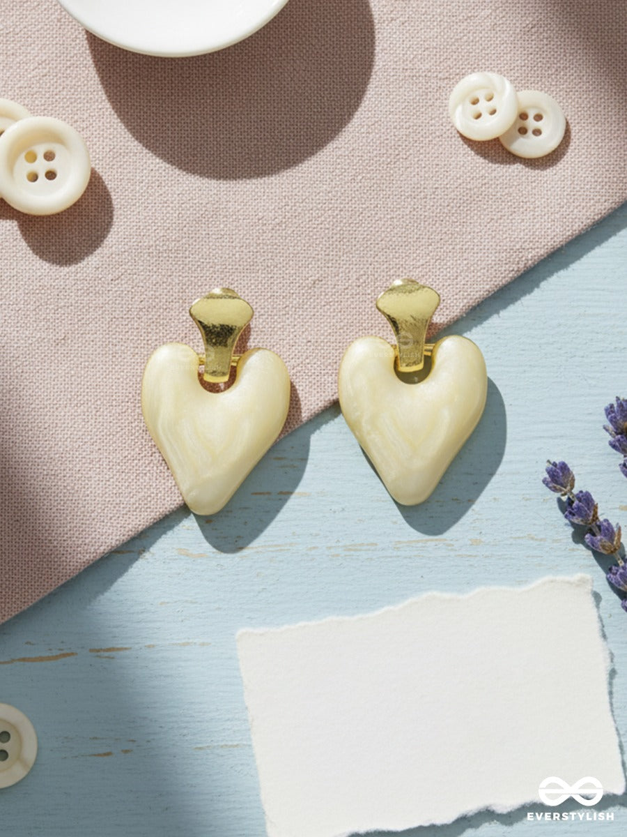 Buttercream Love - Gloss Heart Earrings