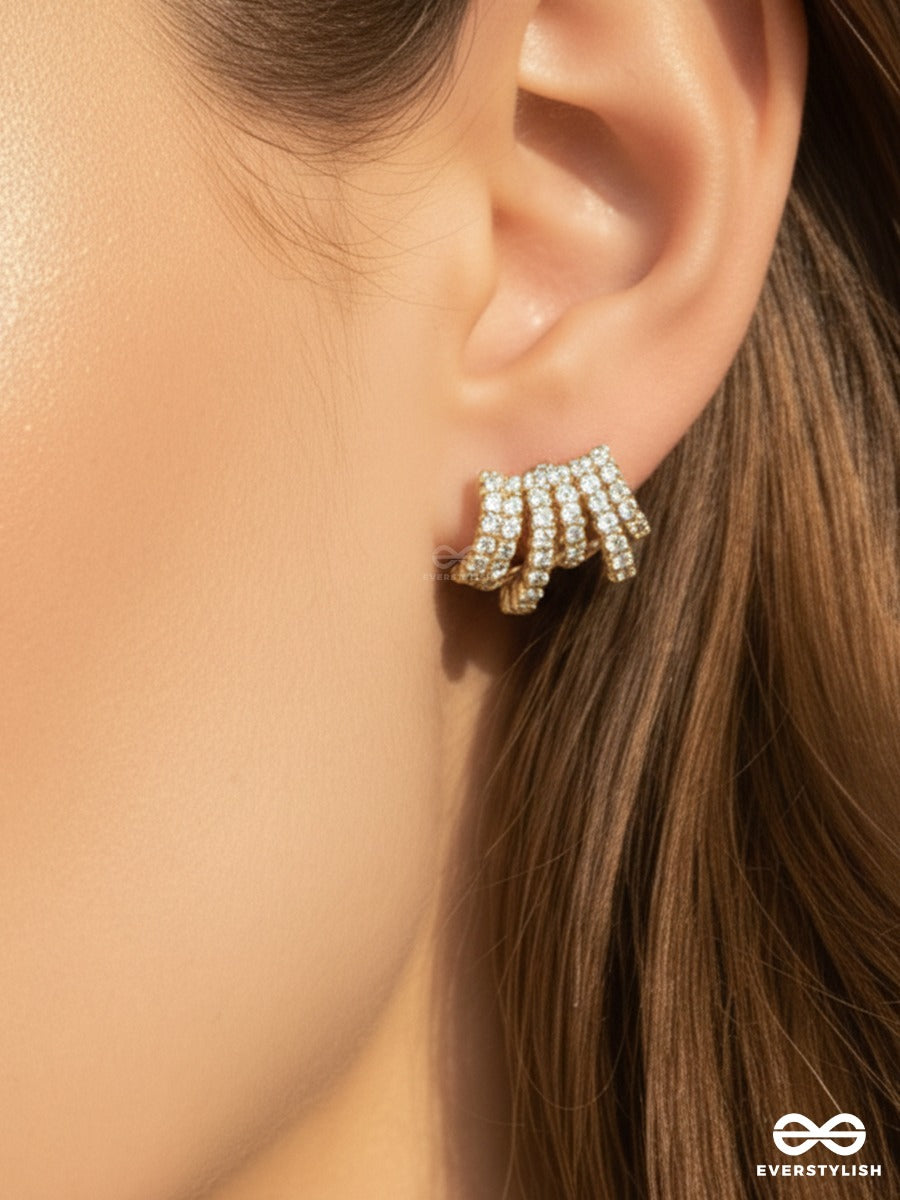 Starlight Cascade - Crystal Stud Earrings