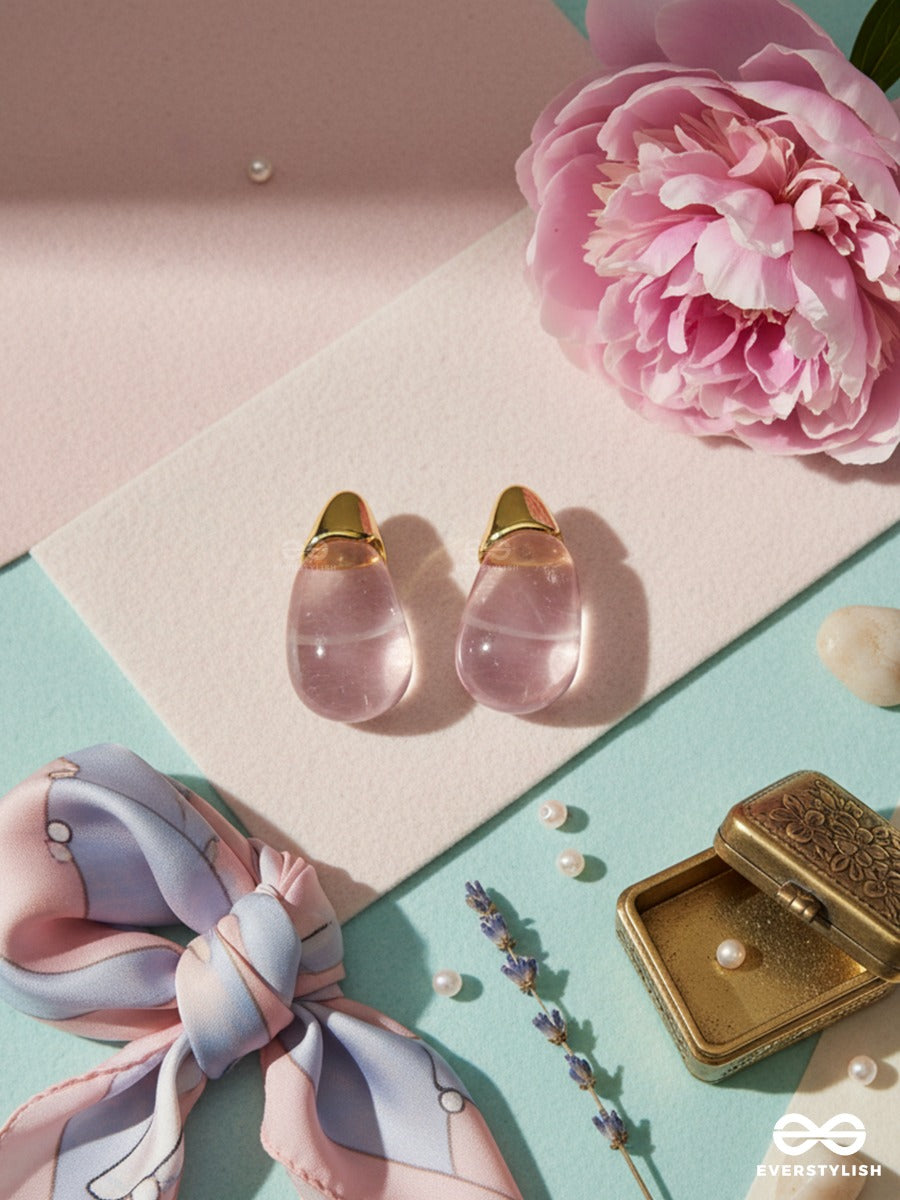 Rose Elixir - Glass Drop Earrings