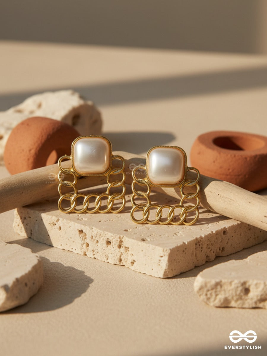 Pearl Matrix - Sculpted Stud Earrings