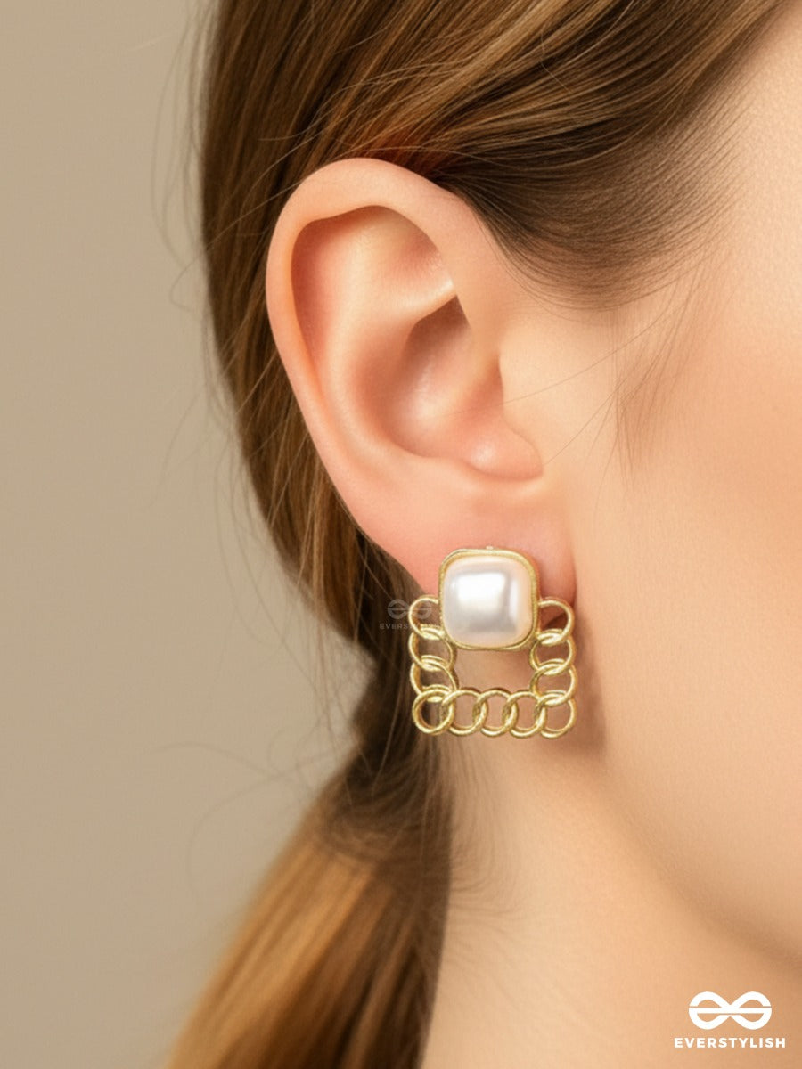 Pearl Matrix - Sculpted Stud Earrings