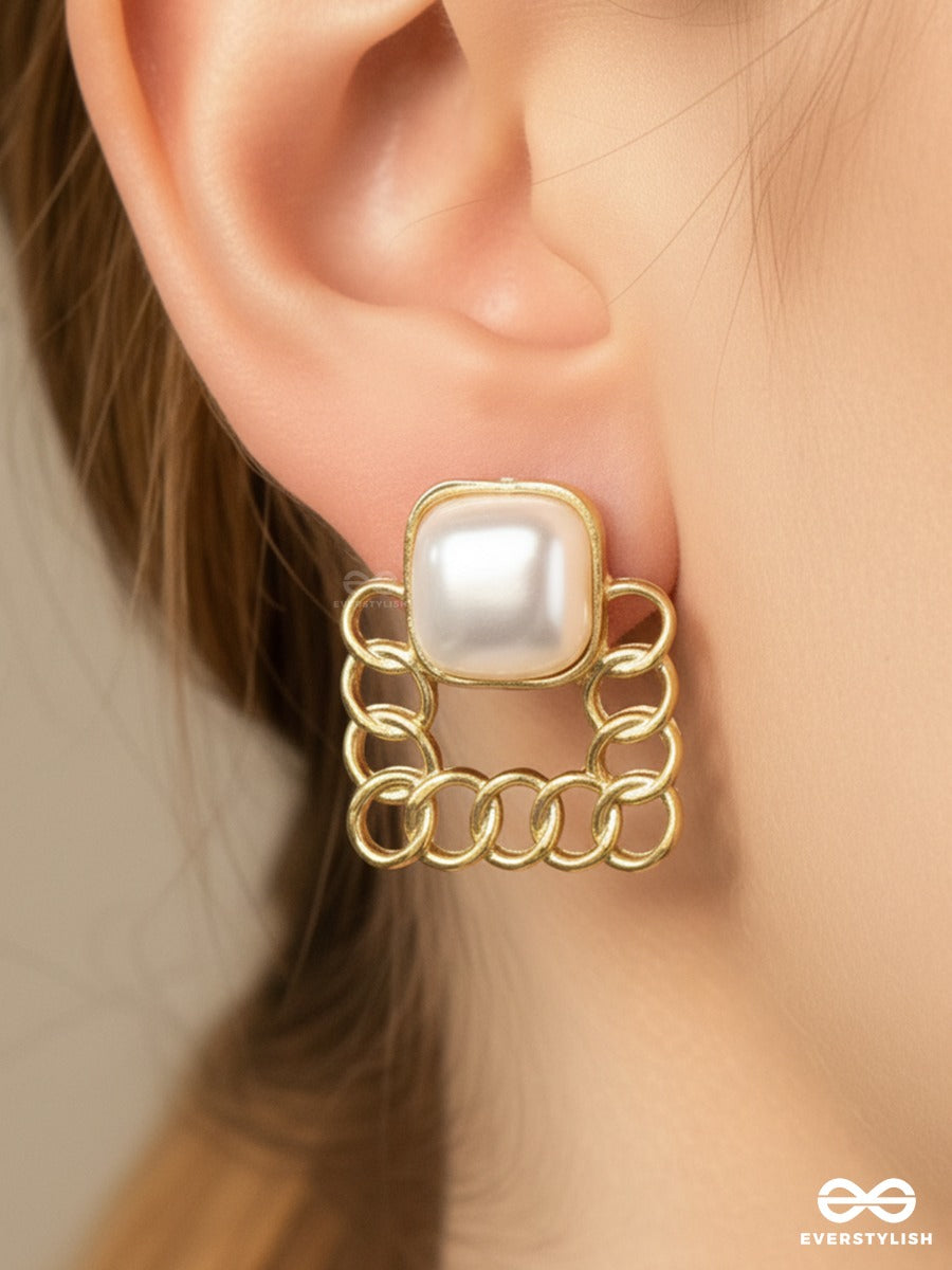 Pearl Matrix - Sculpted Stud Earrings