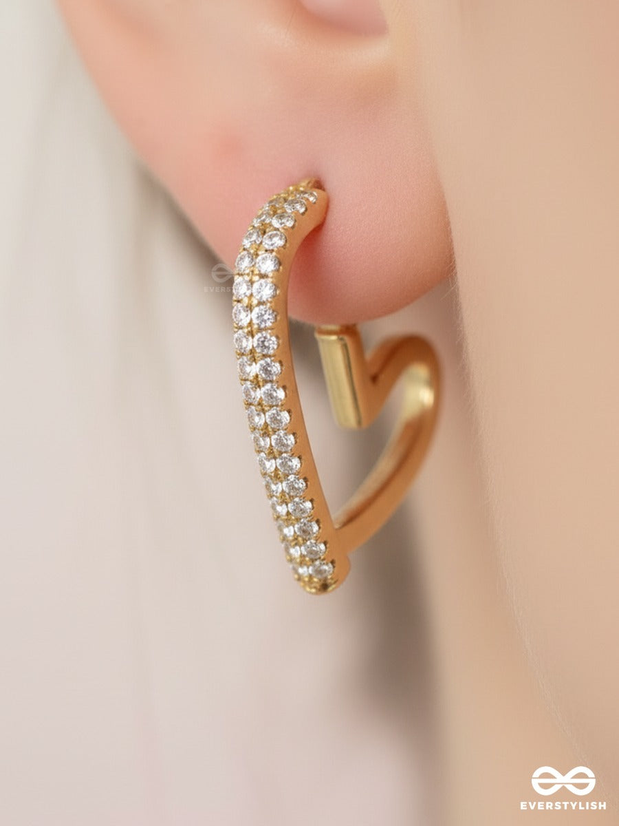 Gold Rush Love - Statement Heart Earrings