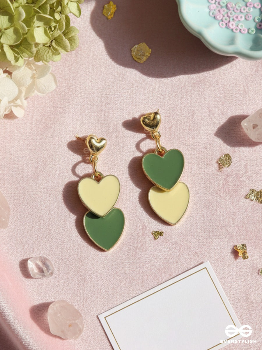 Matcha Kiss - Mini Heart Dangle Earrings