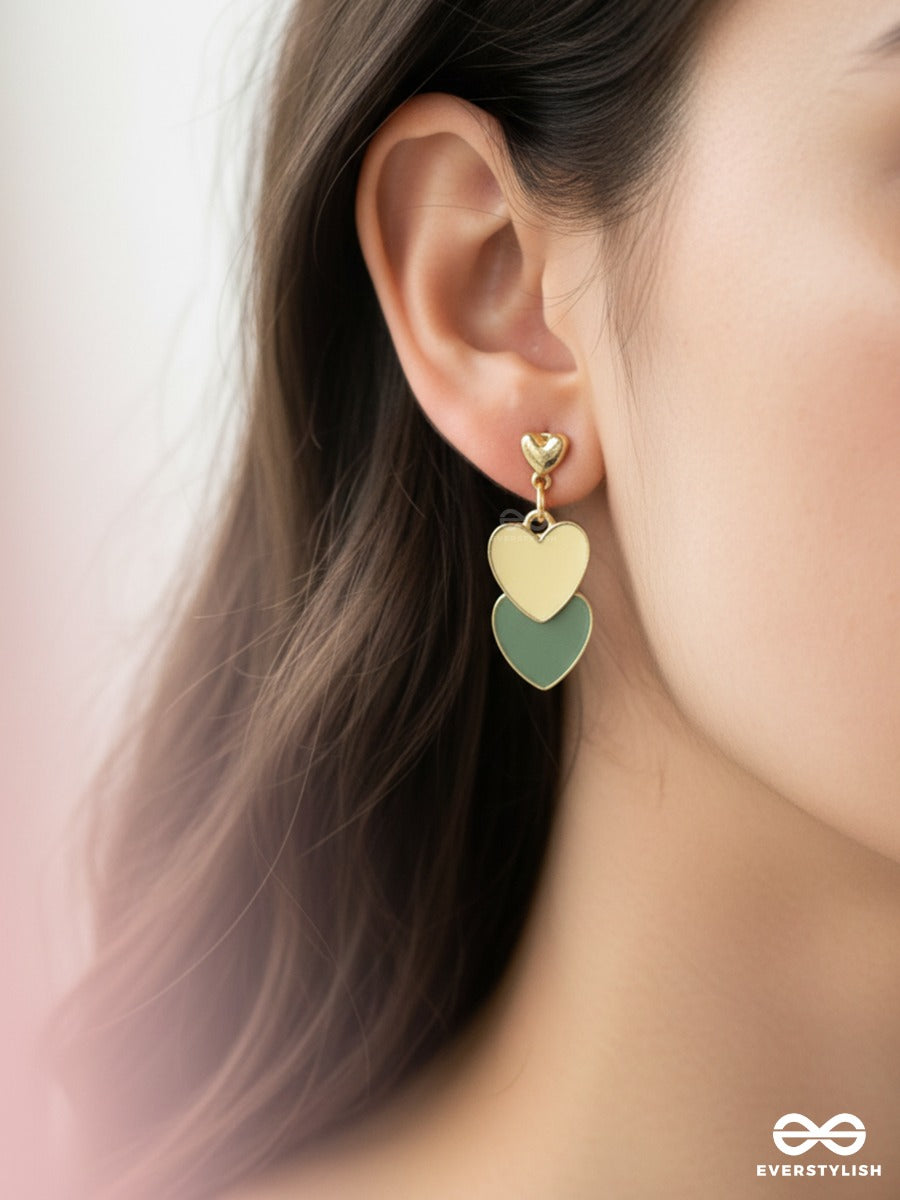 Matcha Kiss - Mini Heart Dangle Earrings
