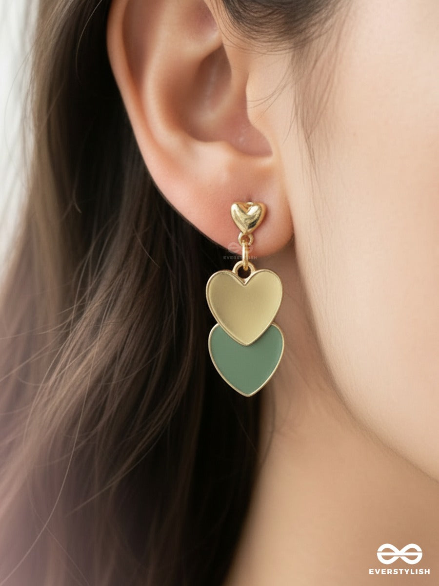 Matcha Kiss - Mini Heart Dangle Earrings